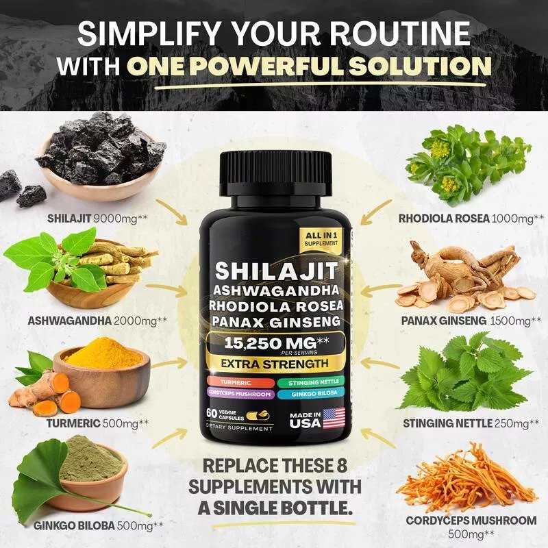 Sea Moss 7000Mg Black Seed Oil 4000Mg Ashwagandha 2000Mg Turmeric 2000Mg